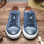 Calzoleria Toscana Q421 Crocodile & Suede Sneakers Blue