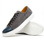 Calzoleria Toscana Q421 Crocodile & Suede Sneakers Grey