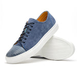 Calzoleria Toscana Q421 Crocodile & Suede Sneakers Blue