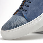 Calzoleria Toscana Q421 Crocodile & Suede Sneakers Blue