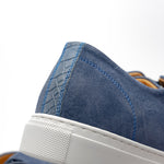 Calzoleria Toscana Q421 Crocodile & Suede Sneakers Blue
