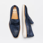 Calzoleria Toscana Q954 Suede & Calfskin Loafers Blue