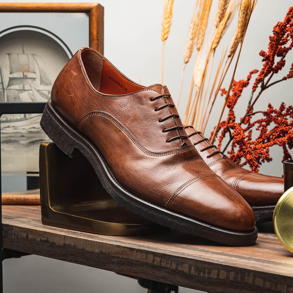 Santoni Shoes Quoit 5 Cap Toe Shoes Tan