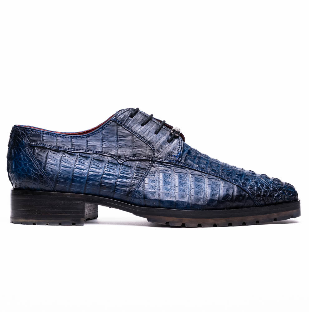 Marco Di Milano Ragusa Caiman Crocodile Derby Stained Navy