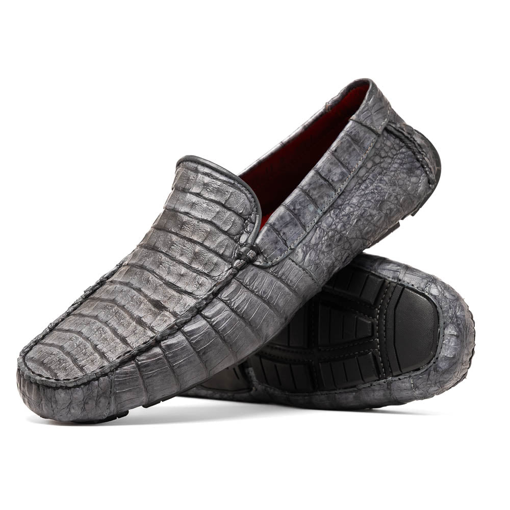 Marco Di Milano Remo Caiman Crocodile Driving Shoes Grey