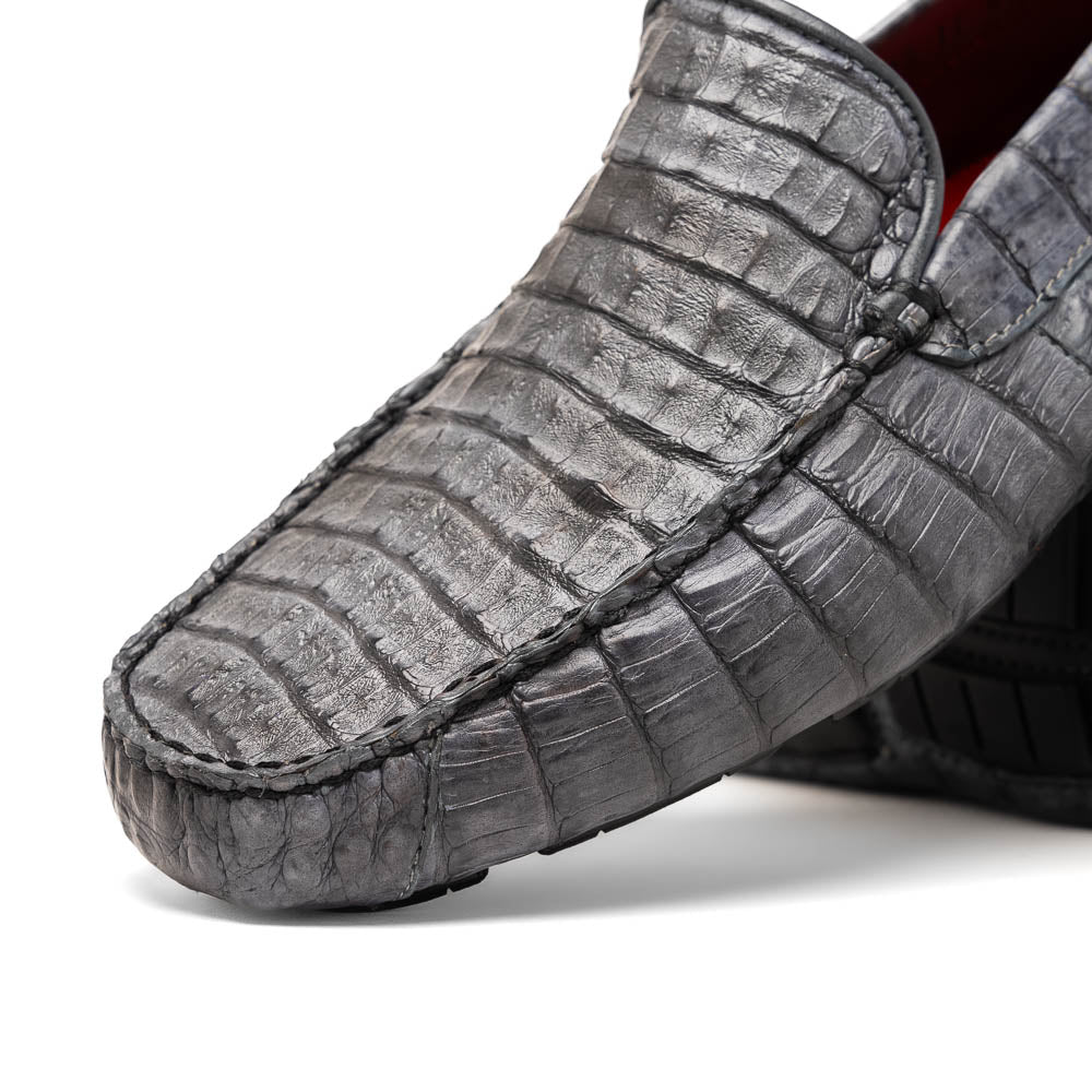 Marco Di Milano Remo Caiman Crocodile Driving Shoes Grey