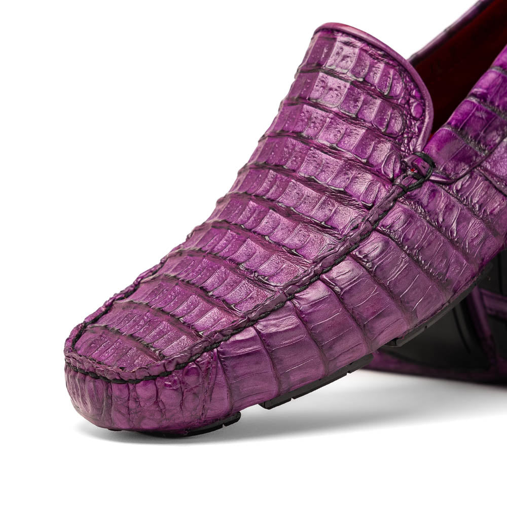 Marco Di Milano Remo Caiman Crocodile Driving Shoes Purple