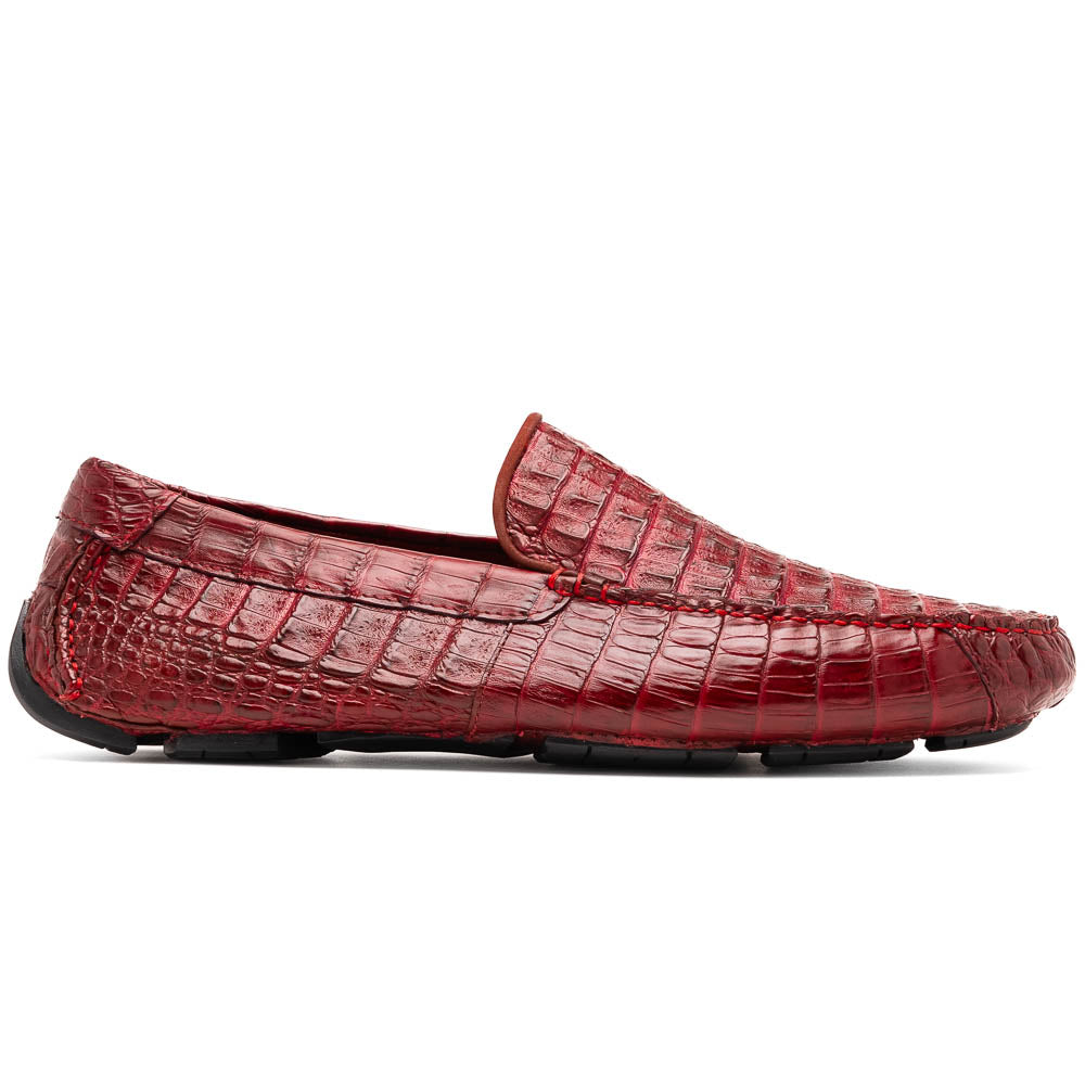 Marco Di Milano Remo Caiman Crocodile Driving Shoes Wine