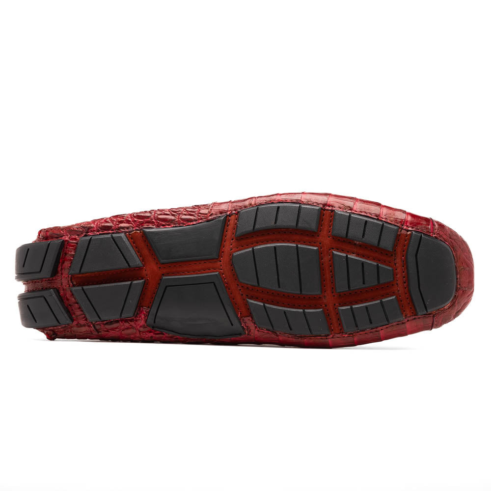 Marco Di Milano Remo Caiman Crocodile Driving Shoes Wine