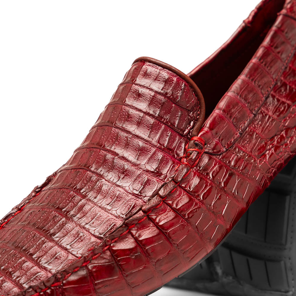 Marco Di Milano Remo Caiman Crocodile Driving Shoes Wine
