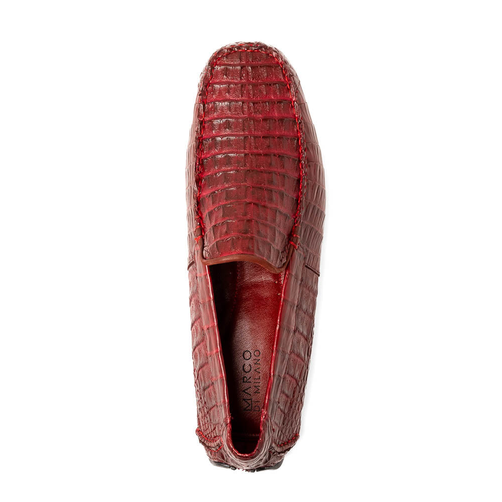 Marco Di Milano Remo Caiman Crocodile Driving Shoes Wine