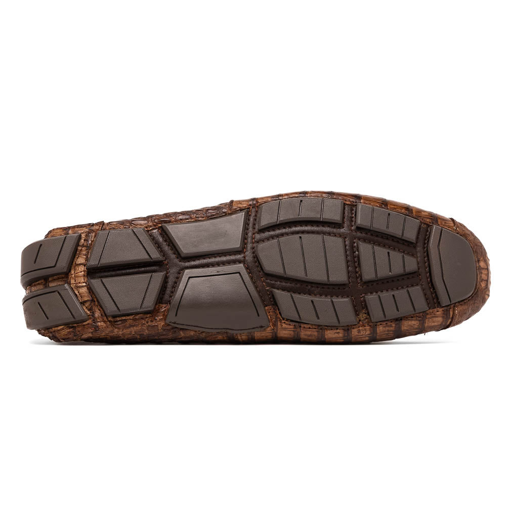 Marco Di Milano Remo Caiman Crocodile Driving Shoes Stone Wash Brown