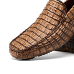 Marco Di Milano Remo Caiman Crocodile Driving Shoes Stone Wash Brown