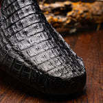 Marco Di Milano Remo Caiman Crocodile Driving Shoes Black