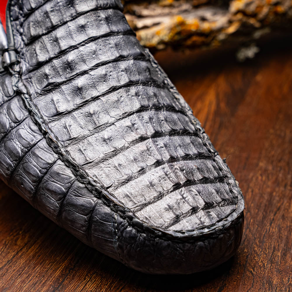 Marco Di Milano Remo Caiman Crocodile Driving Shoes Grey