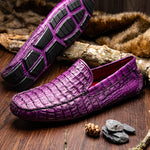 Marco Di Milano Remo Caiman Crocodile Driving Shoes Purple