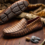 Marco Di Milano Remo Caiman Crocodile Driving Shoes Stone Wash Brown