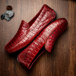 Marco Di Milano Remo Caiman Crocodile Driving Shoes Wine