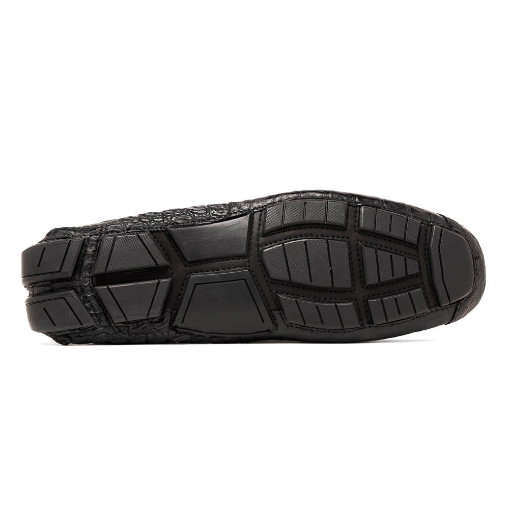 Marco Di Milano Remo Caiman Crocodile Driving Shoes Black