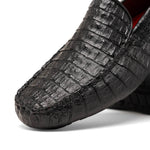 Marco Di Milano Remo Caiman Crocodile Driving Shoes Black