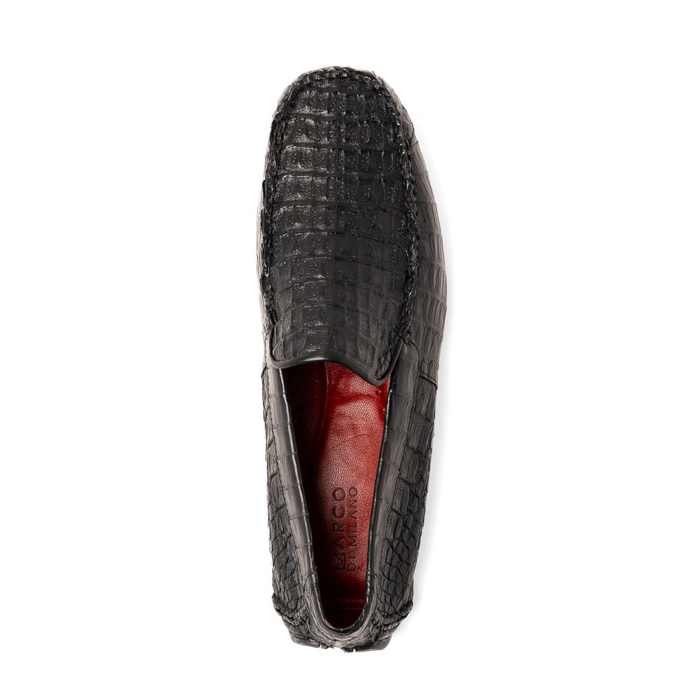 Marco Di Milano Remo Caiman Crocodile Driving Shoes Black