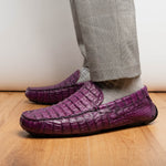 Marco Di Milano Remo Caiman Crocodile Driving Shoes Purple