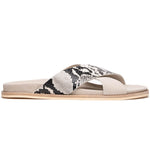 Zelli Rena Sueded Italian Goatskin & Python Slide Taupe