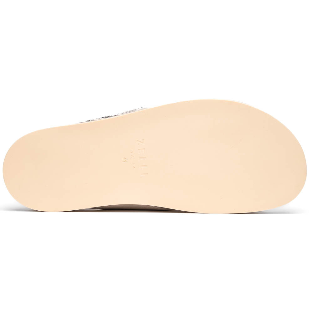 Zelli Rena Sueded Italian Goatskin & Python Slide Taupe (06-105-TPE)