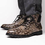 Marco Di Milano Renzo Ostrich Lace Up Boots Stone Black