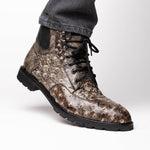 Marco Di Milano Renzo Ostrich Lace Up Boots Stone Black