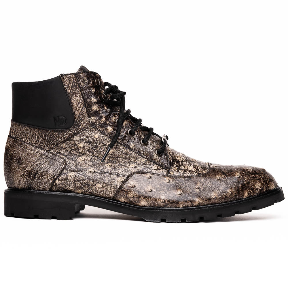 Marco Di Milano Renzo Ostrich Lace Up Boots Stone Black