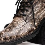 Marco Di Milano Renzo Ostrich Lace Up Boots Stone Black