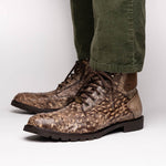 Marco Di Milano Renzo Ostrich Lace Up Boots Stone Brown