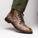 Marco Di Milano Renzo Ostrich Lace Up Boots Stone Brown