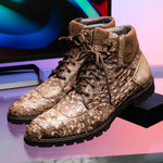 Marco Di Milano Renzo Ostrich Lace Up Boots Stone Brown