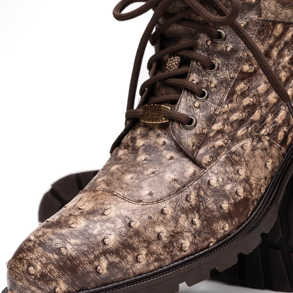 Marco Di Milano Renzo Ostrich Lace Up Boots Stone Brown