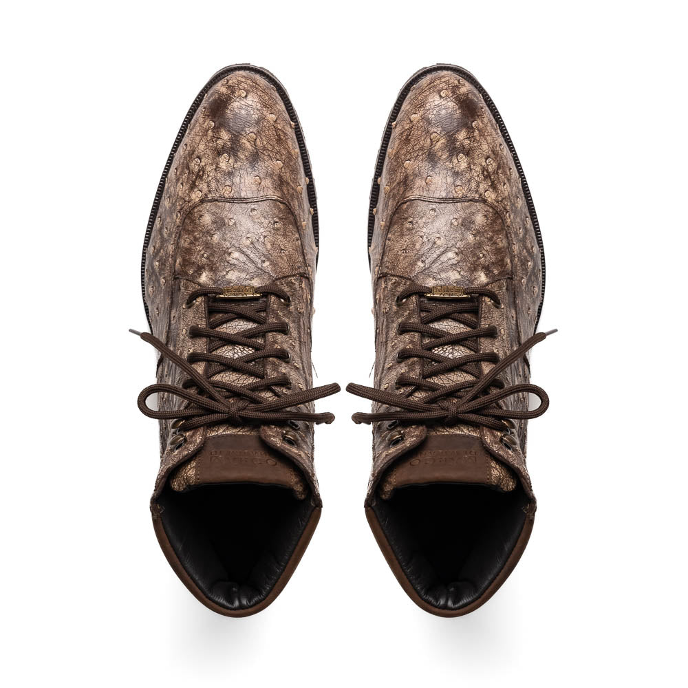 Marco Di Milano Renzo Ostrich Lace Up Boots Stone Brown