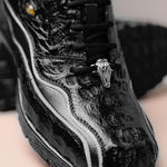 Belvedere Rexy Hornback Crocodile and Calfskin Sneakers Black