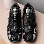 Belvedere Rexy Hornback Crocodile and Calfskin Sneakers Black