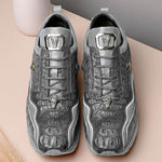 Belvedere Rexy Hornback Crocodile and Calfskin Sneakers Gray