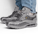 Belvedere Rexy Hornback Crocodile and Calfskin Sneakers Gray