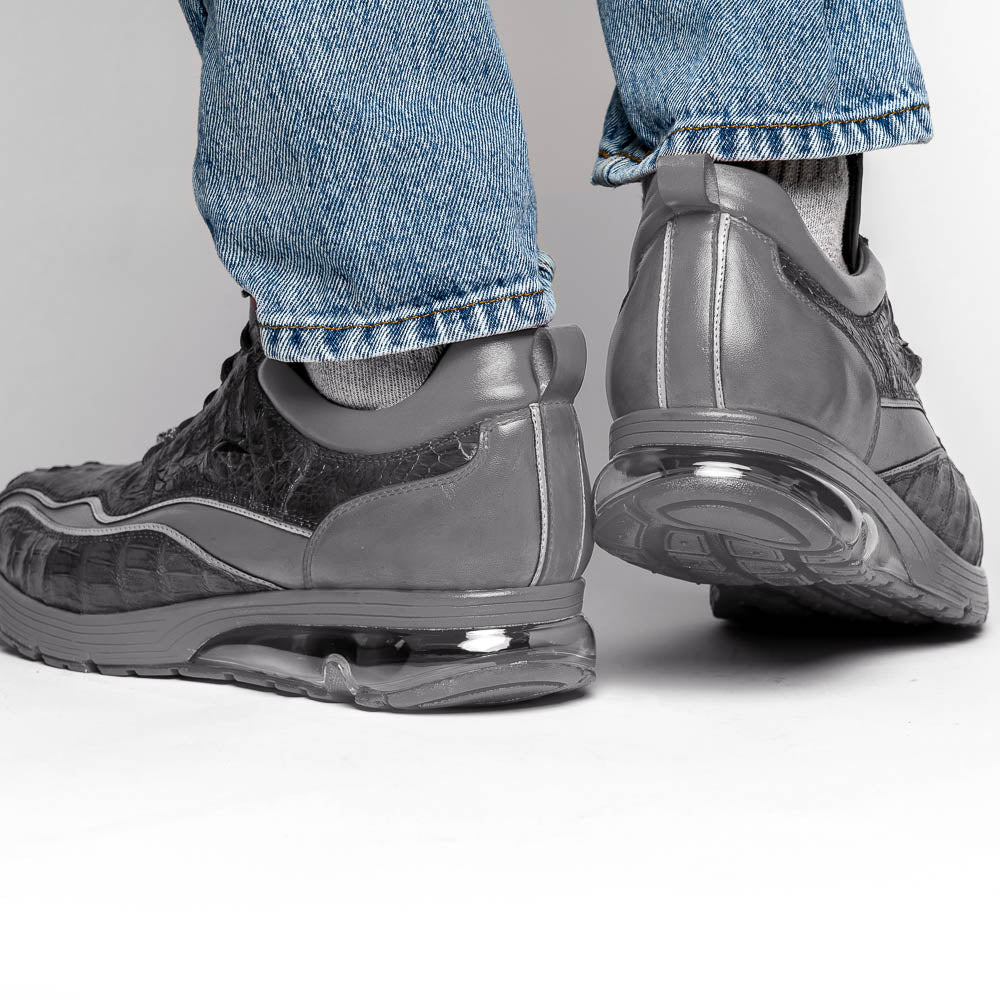 Belvedere Rexy Hornback Crocodile and Calfskin Sneakers Gray