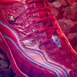 Belvedere Rexy Hornback Crocodile and Calfskin Sneakers Red