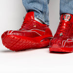 Belvedere Rexy Hornback Crocodile and Calfskin Sneakers Red