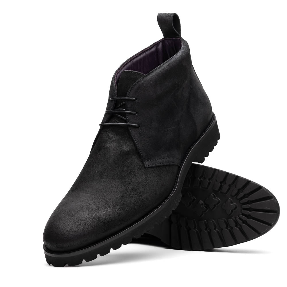 Zelli Rezza Italian Suede Chukka Boot Black (46-602-BLK)