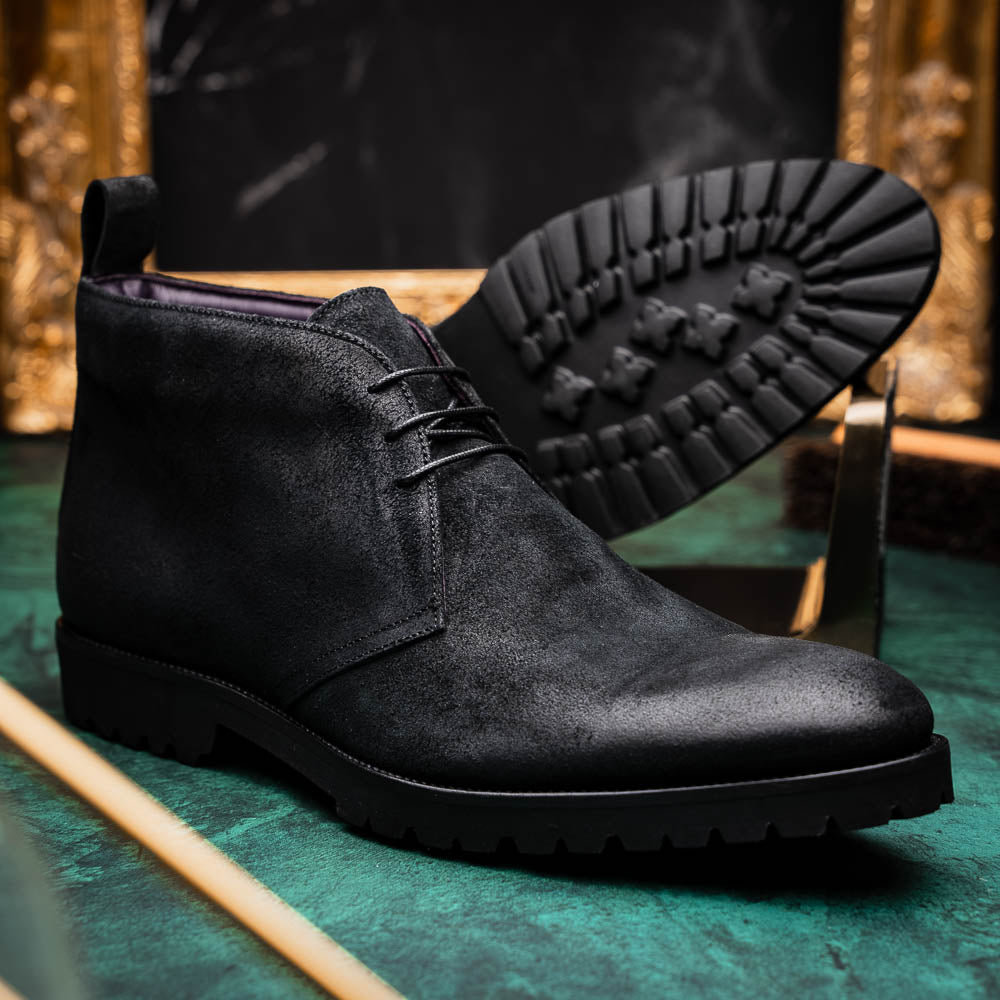 Zelli Rezza Italian Suede Chukka Boot Black (46-602-BLK)