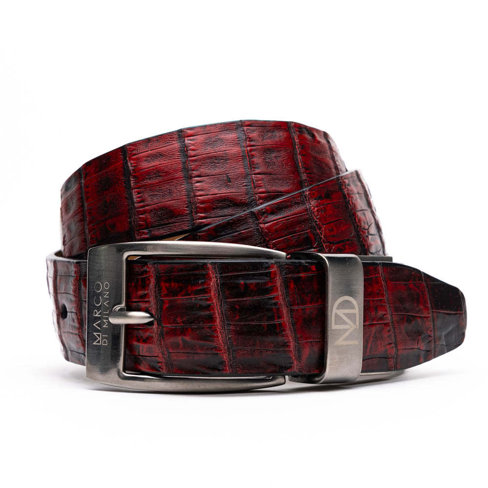 Marco Di Milano Crocodile Belt Black Cherry