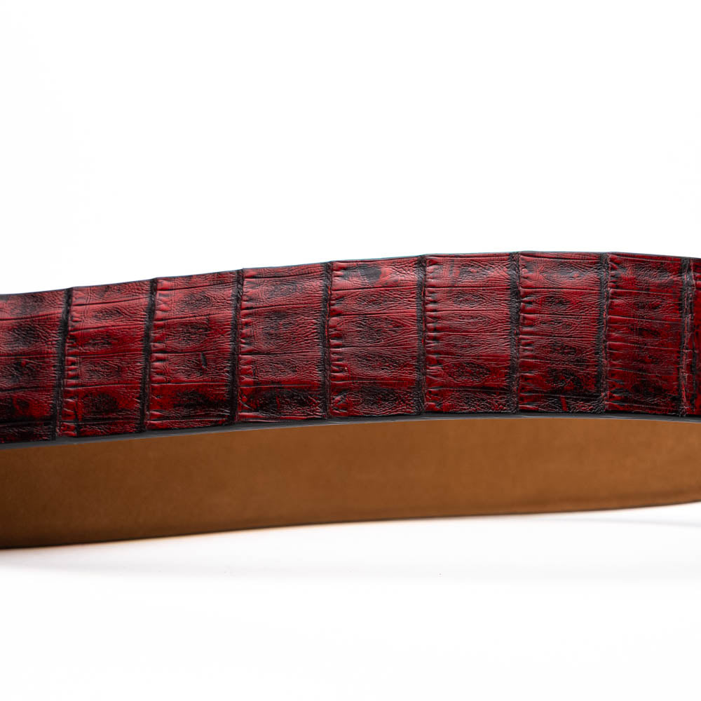 Marco Di Milano Riccardo II Crocodile Belt Black Cherry