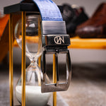 Marco Di Milano Riccardo II Crocodile Belt Blue Jean