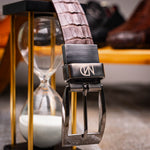 Marco Di Milano Riccardo II Crocodile Belt Dark Brown